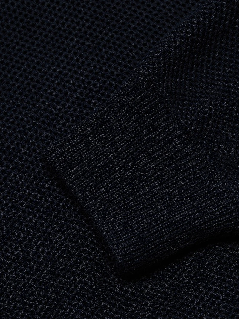 Textured Zip Mockneck Sweater