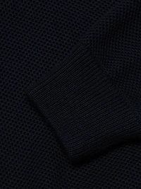 Textured Zip Mockneck Sweater