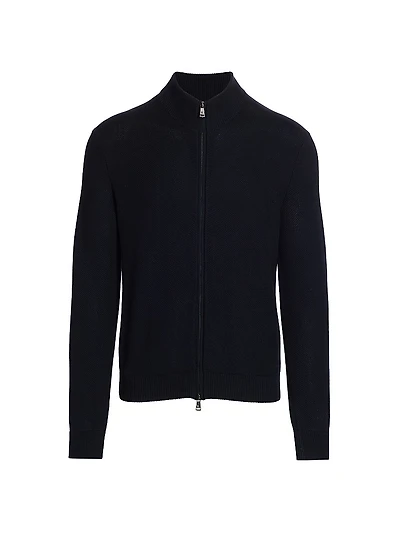 Textured Zip Mockneck Sweater