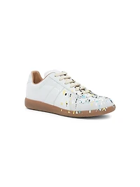 Paint Splatter Leather Sneakers