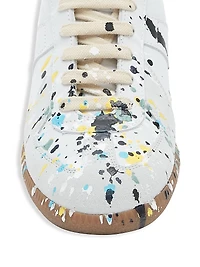 Paint Splatter Leather Sneakers