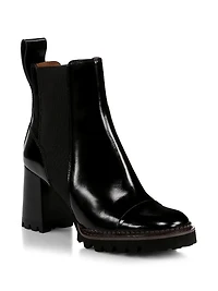 Mallory Lug-Sole Leather Chelsea Boots