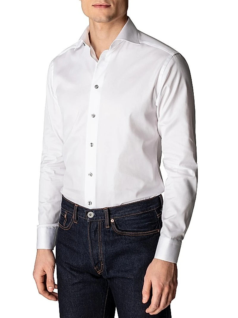 Slim-Fit Twill Dress Shirt