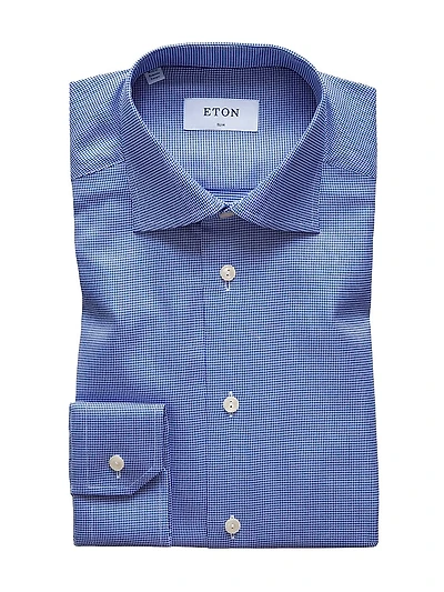 Slim-Fit Houndstooth Dress Shirt