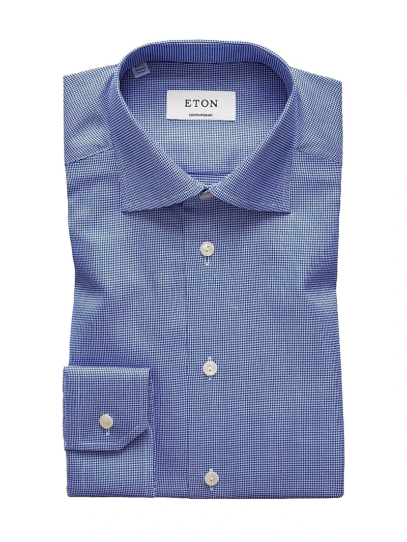 Contemporary-Fit Houndstooth Dress Shirt