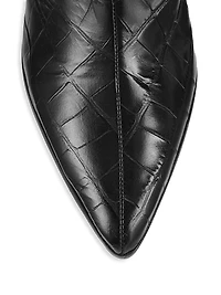 Analeah Lizard-Embossed Leather Boots