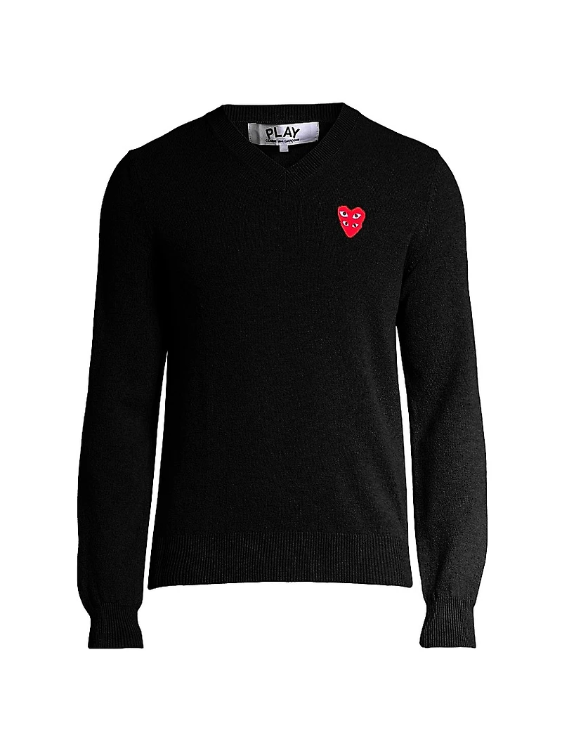 Play Double Heart V-Neck Pullover