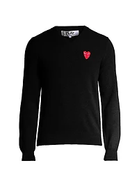 Play Double Heart V-Neck Pullover