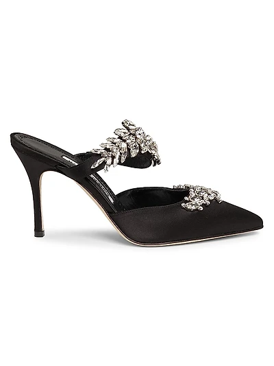 Lurum 90MM Embellished Satin Mules