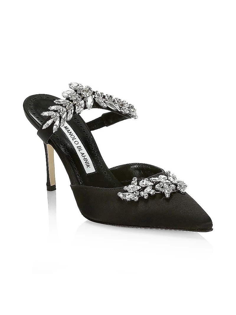Lurum 90MM Embellished Satin Mules