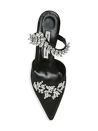 Lurum 90MM Embellished Satin Mules