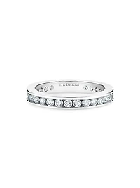Platinum & Channel-Set Natural Diamond Eternity Band/3MM