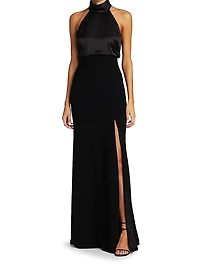 Alexandra Turtleneck Halter Gown