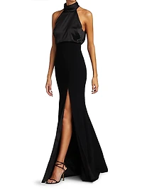 Alexandra Turtleneck Halter Gown