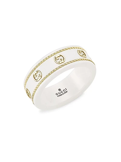 Icon Ring in Yellow Gold and Zirconia