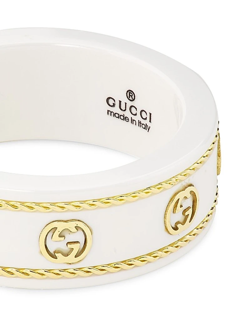 Icon Ring in Yellow Gold and Zirconia