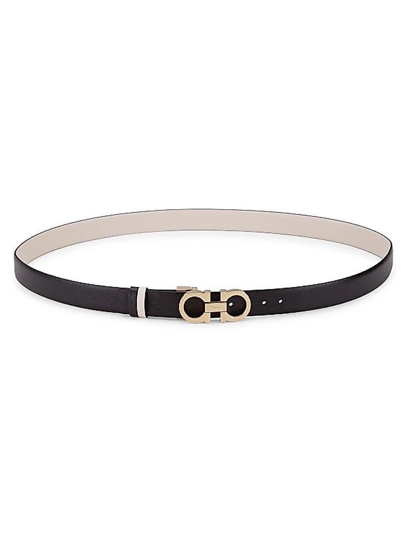 Donna Gancini Buckle Reversible Leather Belt