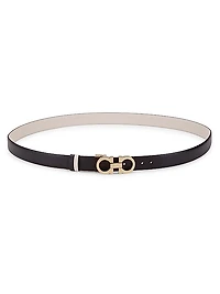 Donna Gancini Buckle Reversible Leather Belt