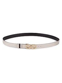 Donna Gancini Buckle Reversible Leather Belt
