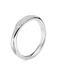 Stardust Sterling Silver & Diamond Squiggle Ring