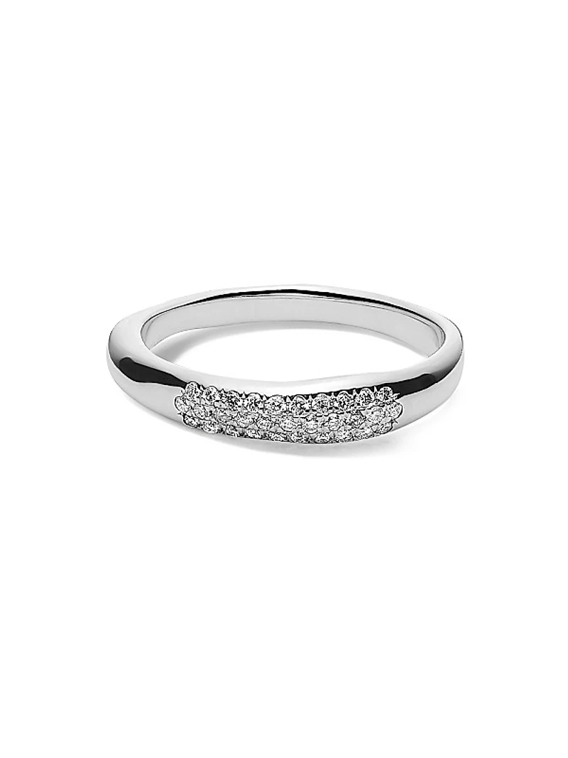 Stardust Sterling Silver & Diamond Squiggle Ring