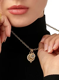 Celestial 18K Yellow Gold Moonstone & Diamond Mini Orbit Pendant