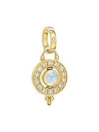 Celestial 18K Yellow Gold Moonstone & Diamond Mini Orbit Pendant