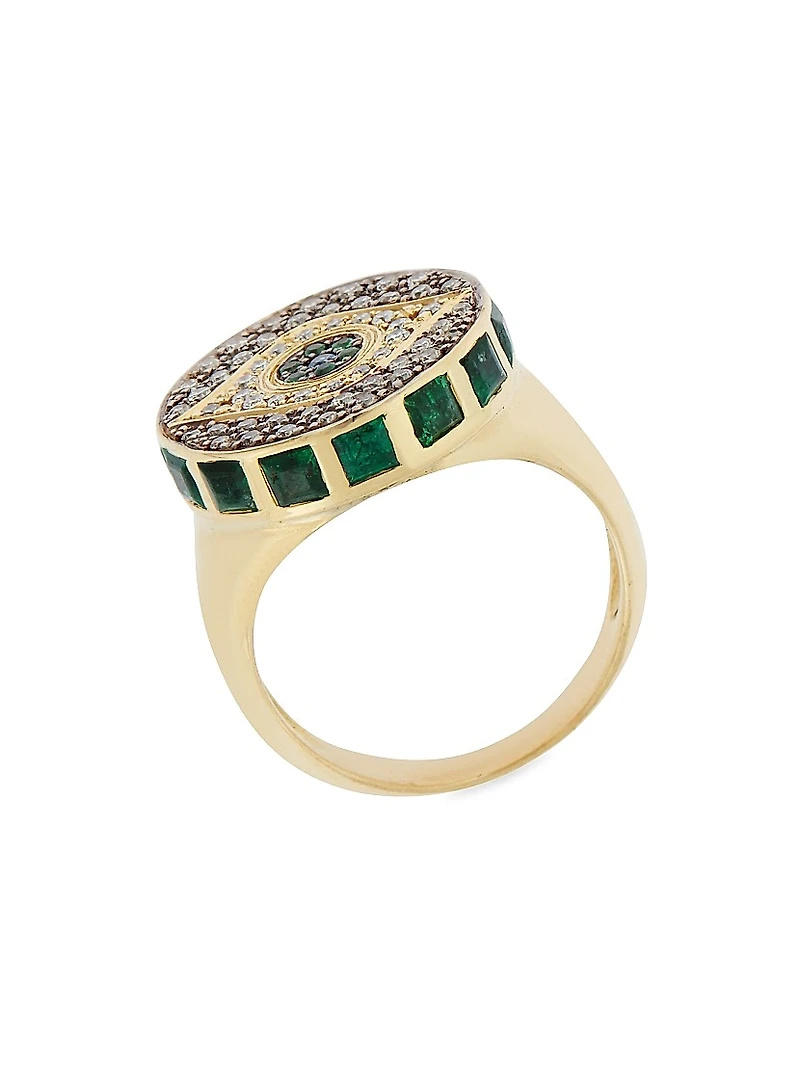 Evil Eye 18K Yellow Gold & Multi-Stone Dawn Chevalier Ring