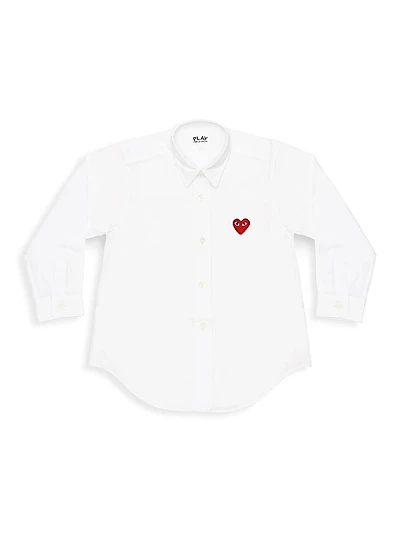 Little Kid's Play Kids Logo Button-Down Shirt