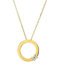 Love In Verona 18K Yellow Gold & Diamond Flower Circle Of Life Pendant Necklace