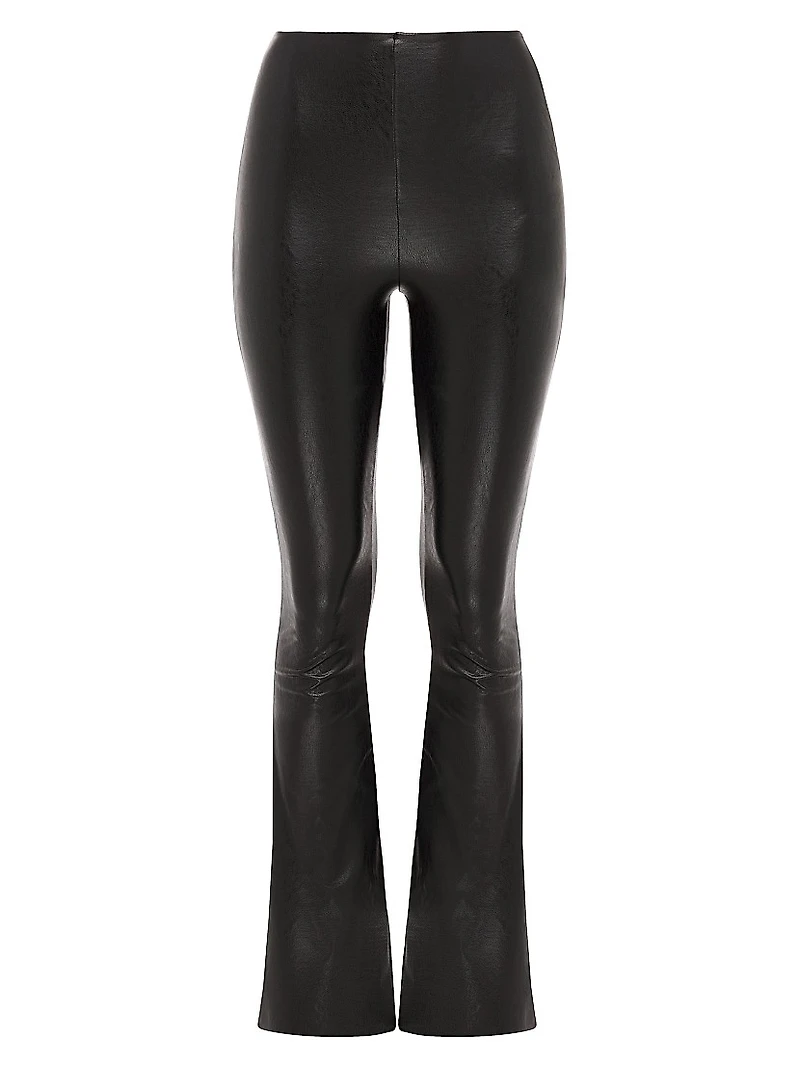 Faux Leather Flared Leggings