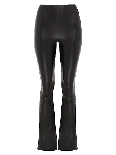 Faux Leather Flared Leggings