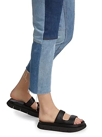 70s High-Rise Patched Straight Jeans