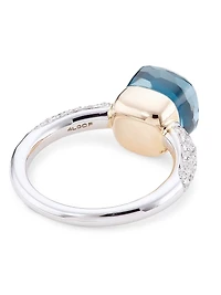 Nudo 18K Two-Tone Gold, London Blue Topaz Doublet & Diamond Petite Ring