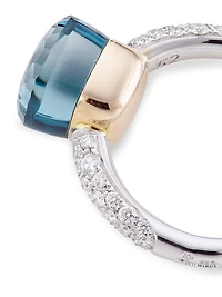 Nudo 18K Two-Tone Gold, London Blue Topaz Doublet & Diamond Petite Ring
