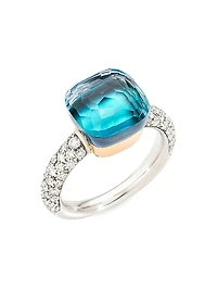 Nudo 18K Two-Tone Gold, Sky Blue Topaz & Diamond Classic Ring