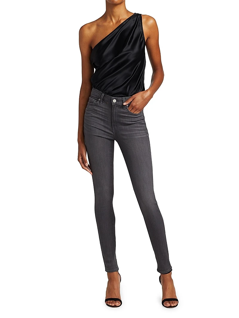 Darby One-Shoulder Silk Bodysuit