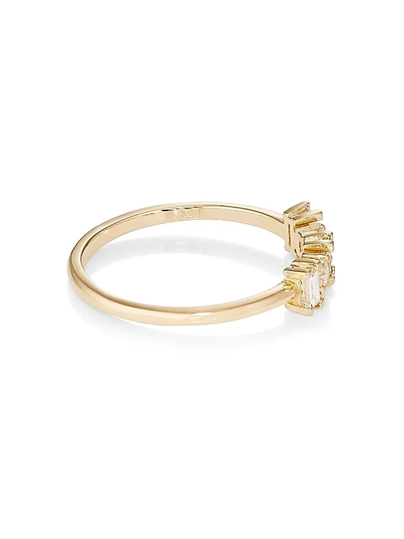 Baguette 18K Yellow Gold & Diamond Ring