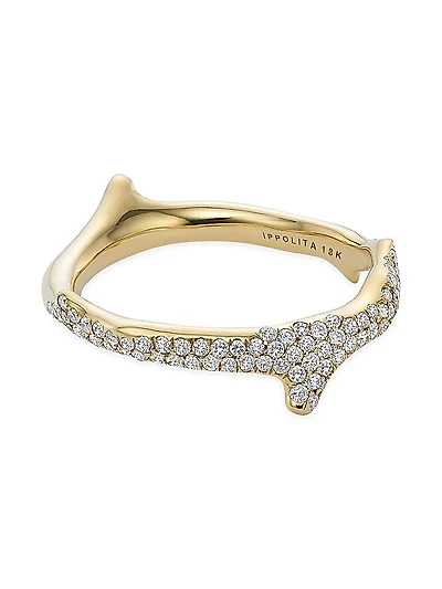 Stardust 18K Green Gold & Diamond Coral Reef Ring