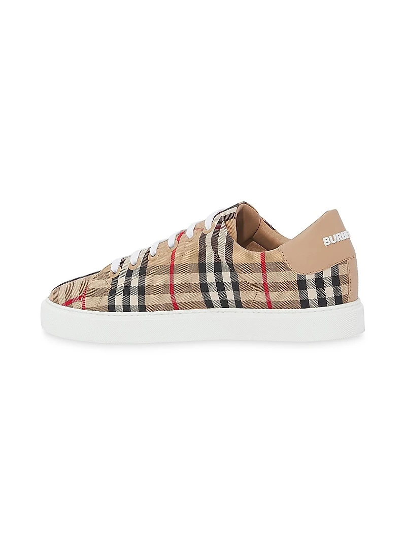 Albridge Check & Leather Low-Top Sneakers