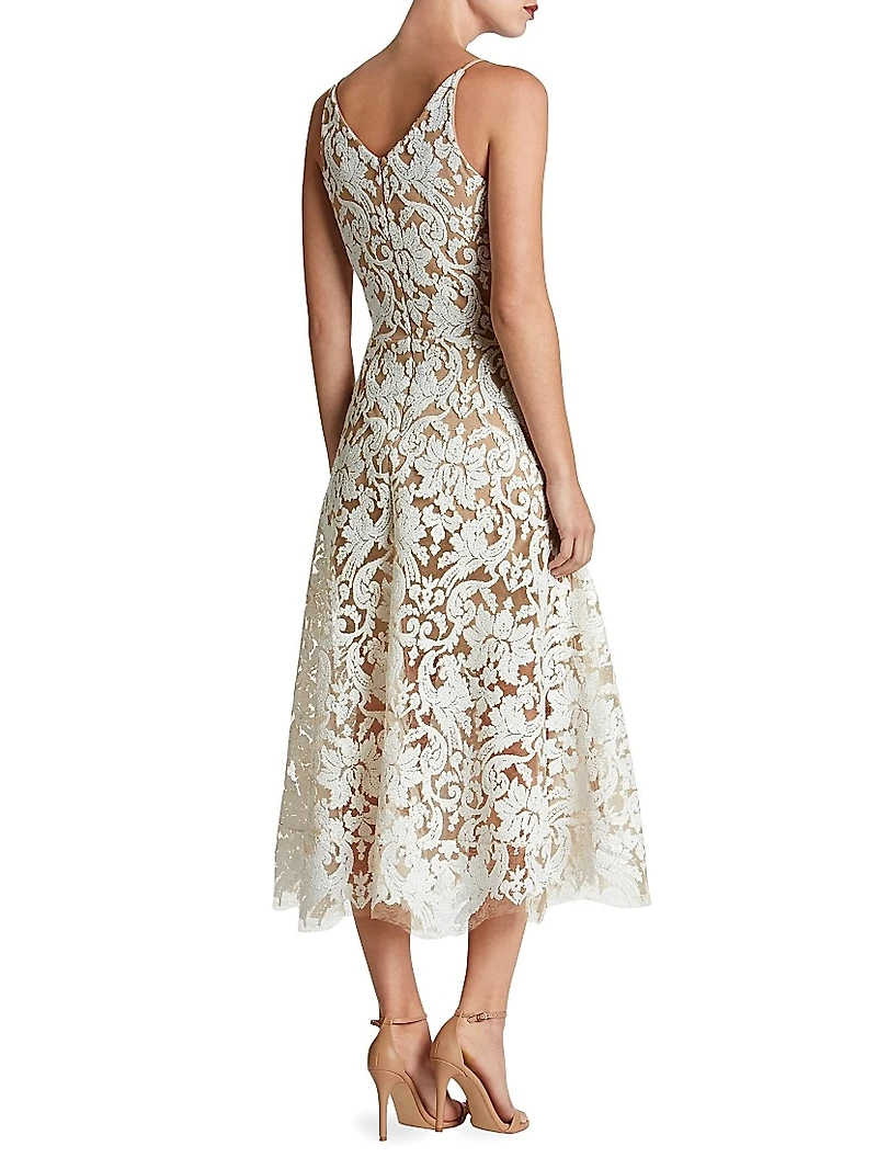Blair Sleeveless Sequin Lace Midi Dress