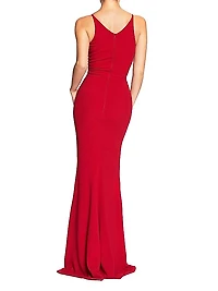 Iris Sleeveless Crepe Slit Gown