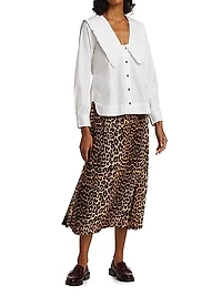 Cotton Poplin Pilgrim Collar Top