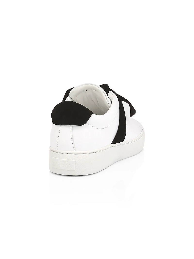 Clarita Bow Leather Sneakers
