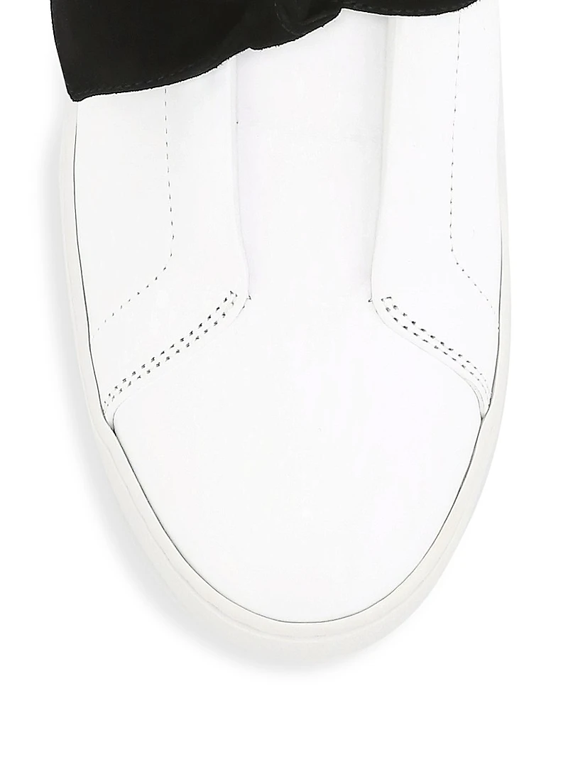 Clarita Bow Leather Sneakers
