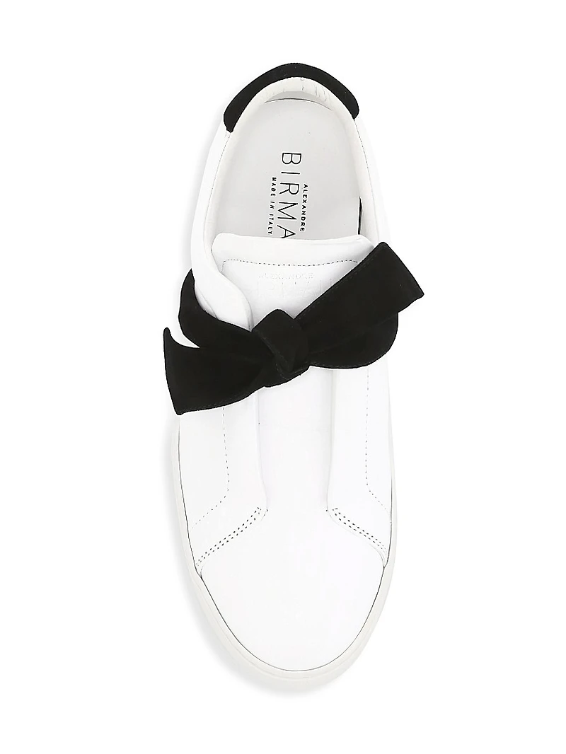 Clarita Bow Leather Sneakers