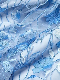 Floral Embroidered Mesh Gown