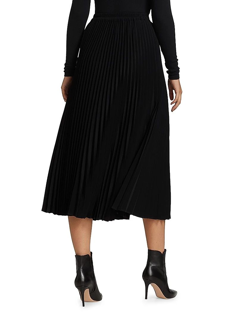 Essentials Elastic-Waist Pleated Skirt