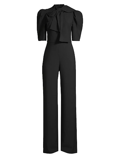 Ara Bow Puff-Sleeve Jumpsuit