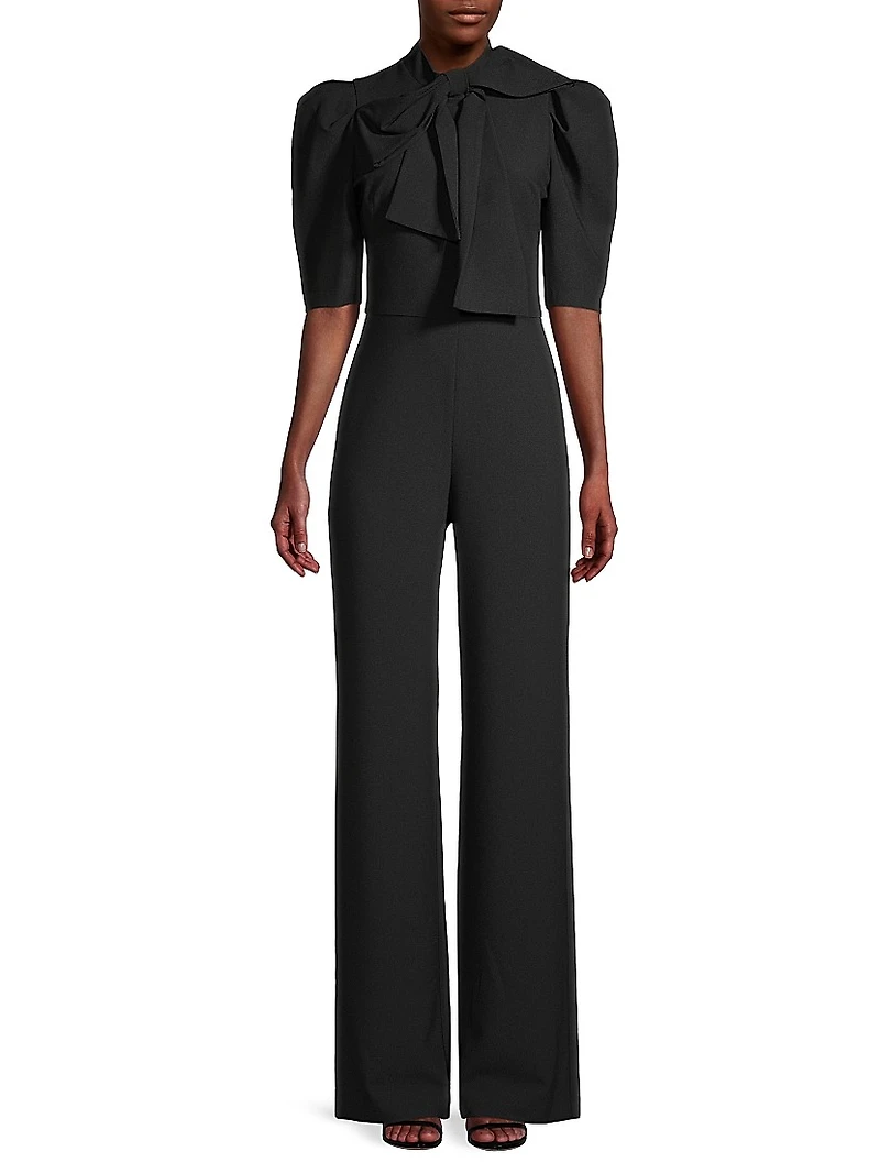 Ara Bow Puff-Sleeve Jumpsuit